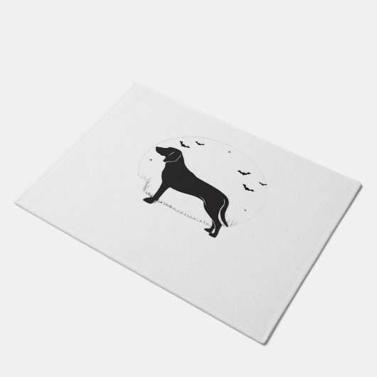 Amerikaanse Foxhound Dog - Halloween Moon Silhouet Deurmat (Schuin)