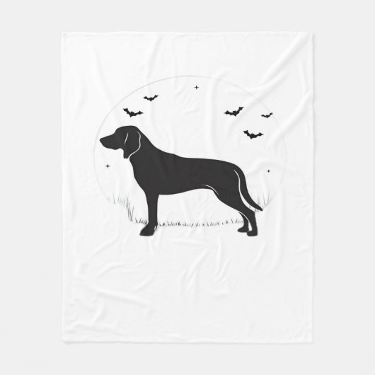 Amerikaanse Foxhound Dog - Halloween Moon Silhouet Fleece Deken (Voorkant)
