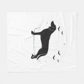Amerikaanse Foxhound Dog - Halloween Moon Silhouet Fleece Deken (Voorkant (Horizontaal))