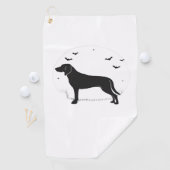 Amerikaanse Foxhound Dog - Halloween Moon Silhouet Golfhanddoek (Insitu)