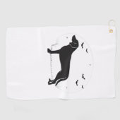 Amerikaanse Foxhound Dog - Halloween Moon Silhouet Golfhanddoek (Horizontaal)
