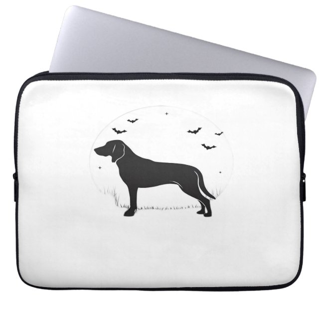 Amerikaanse Foxhound Dog - Halloween Moon Silhouet Laptop Sleeve (Voorkant)
