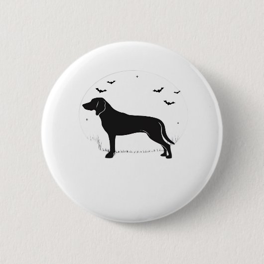 Amerikaanse Foxhound Dog - Halloween Moon Silhouet Ronde Button 5,7 Cm (Voorkant)