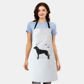 Amerikaanse Foxhound Dog - Halloween Moon Silhouet Schort (Gedragen)