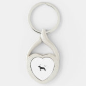 Amerikaanse Foxhound Dog - Halloween Moon Silhouet Sleutelhanger (Voorkant)