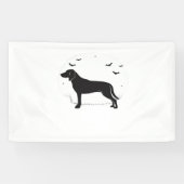 Amerikaanse Foxhound Dog - Halloween Moon Silhouet Spandoek (Horizontaal)