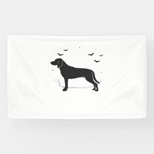 Amerikaanse Foxhound Dog - Halloween Moon Silhouet Spandoek (Horizontaal)