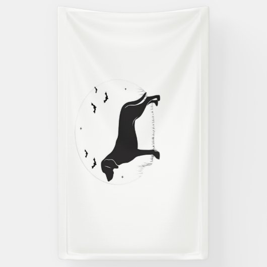 Amerikaanse Foxhound Dog - Halloween Moon Silhouet Spandoek (Verticaal)