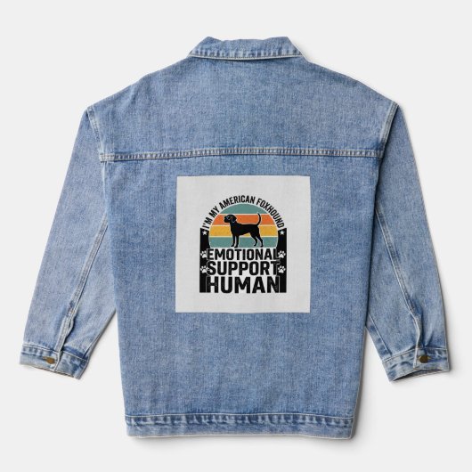 Amerikaanse Foxhound Emotionele Ondersteuning Mens Denim Jacket (Achterkant)