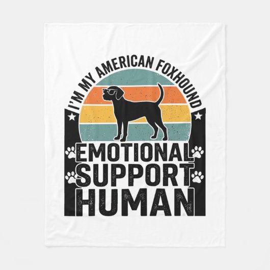 Amerikaanse Foxhound Emotionele Ondersteuning Mens Fleece Deken (Voorkant)