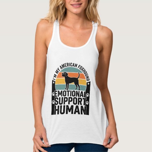 Amerikaanse Foxhound Emotionele Ondersteuning Mens Tanktop (Voorkant)