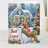 Amerikaanse Foxhound Feestelijke Humor Realtor Chr Kaart (Voorkant)
