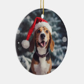 Amerikaanse foxhound hond kerst aandenken keramisch ornament (Rechts)
