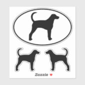 Amerikaanse foxhound hond silhouet vinyl Stickers (Vel)
