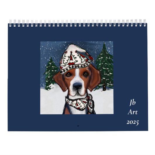 Amerikaanse Foxhound  Kalender (Achterkant)