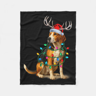 Amerikaanse Foxhound Kerstverlichting Sinterklaas Fleece Deken