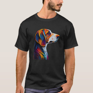 Amerikaanse foxhound kleurrijke Abstracte lijn kun T-shirt