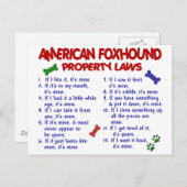 AMERIKAANSE FOXHOUND Property Laws 2 Briefkaart (Voorkant / Achterkant)