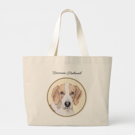 Amerikaanse Foxhound Red Walker Schattigee schilde Grote Tote Bag (Achterkant)