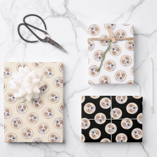 Amerikaanse Foxhound Red Walker Schattigee schilde Inpakpapier Vel (Voorkant)