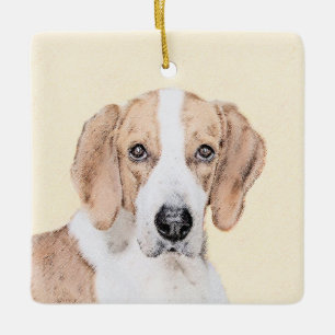 Amerikaanse Foxhound Schilderij - Originele Honden Keramisch Ornament