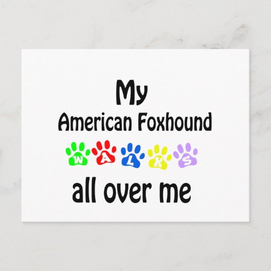Amerikaanse foxhound wandelingen ontwerp briefkaart (Voorkant)