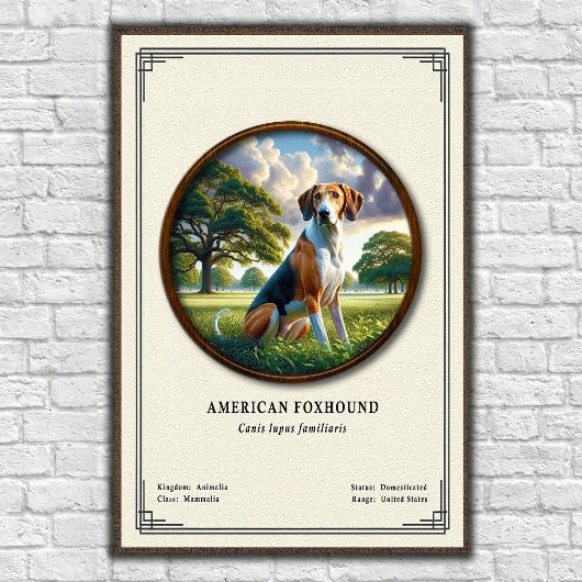 Amerikaanse Foxhound Zoologie Serie Poster