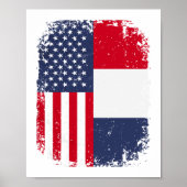 Amerikaanse Franse vlag Poster (Voorkant)