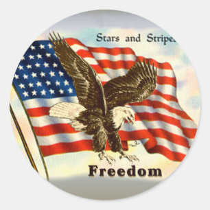 Amerikaanse Freedom Eagle 4 juli 1776 Ronde Sticker