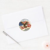 Amerikaanse Freedom Eagle 4 juli 1776 Ronde Sticker (Envelop)