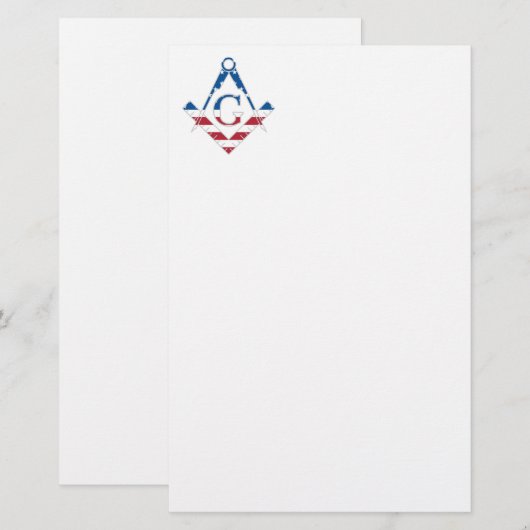 Amerikaanse Freemasonic-symbool Briefpapier (Voorkant / Achterkant)