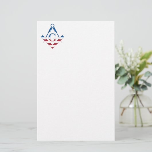 Amerikaanse Freemasonic-symbool Briefpapier (Staand voorkant)