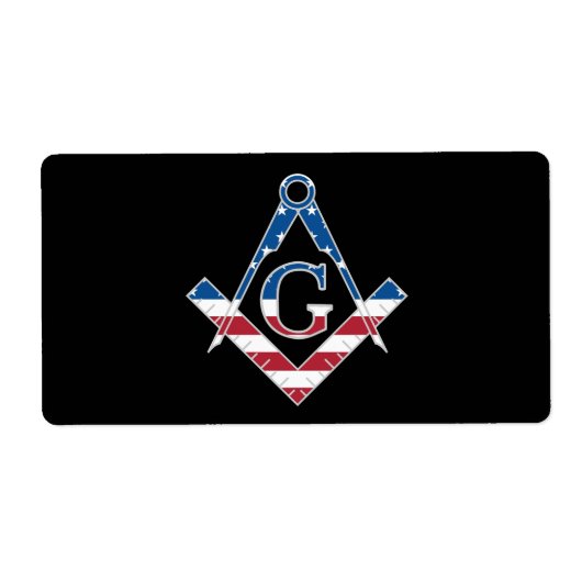 Amerikaanse Freemasonic-symbool Etiket (Voorkant)