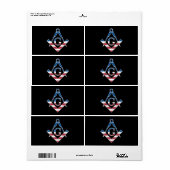 Amerikaanse Freemasonic-symbool Etiket (Full Sheet)