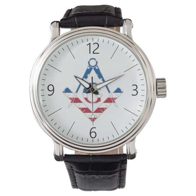 Amerikaanse Freemasonic-symbool Horloge (Voorkant)