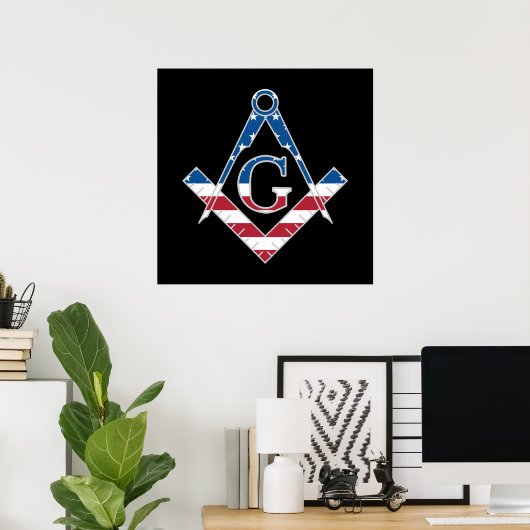 Amerikaanse Freemasonic-symbool Poster (Thuiskantoor)