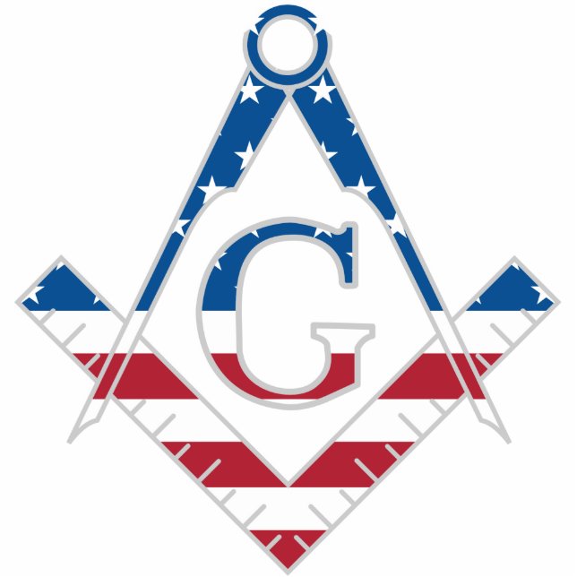 Amerikaanse Freemasonic-symbool Staand Fotobeeldje (Voorkant)