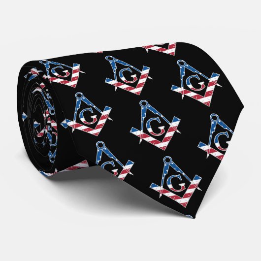 Amerikaanse Freemasonic-symbool Stropdas (Opgerold)