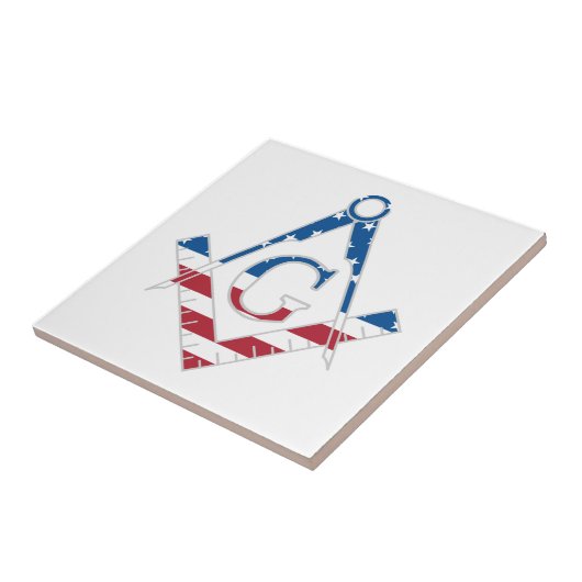 Amerikaanse Freemasonic-symbool Tegeltje (Zijkant)