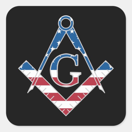 Amerikaanse Freemasonic-symbool Vierkante Sticker (Voorkant)