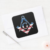 Amerikaanse Freemasonic-symbool Vierkante Sticker (Envelop)