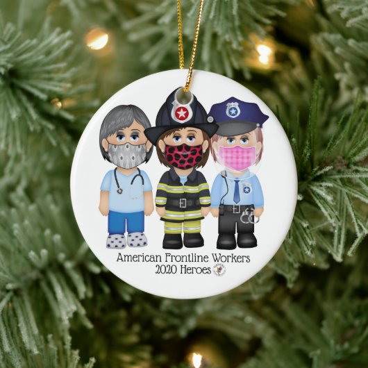 Amerikaanse frontlijnstrijders vrouwen 2 keramisch ornament (Boom)