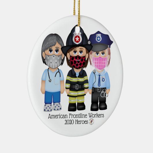 Amerikaanse frontlijnstrijders vrouwen 2 keramisch ornament (Rechts)