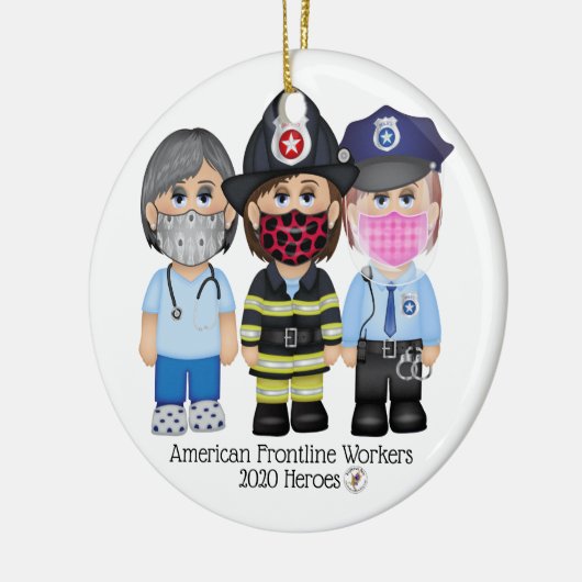 Amerikaanse frontlijnstrijders vrouwen 2 keramisch ornament (Links)