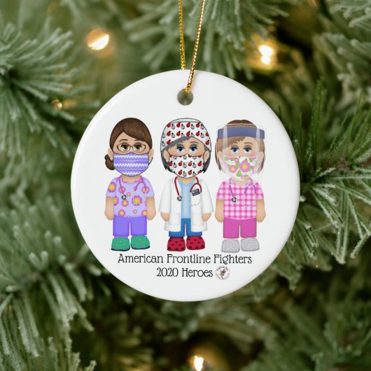 Amerikaanse frontlijnvrouwen keramisch ornament (Boom)