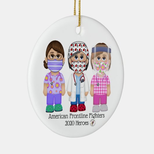 Amerikaanse frontlijnvrouwen keramisch ornament (Rechts)