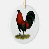 Amerikaanse Game BB Zwarte Rode Haan Keramisch Ornament (Rechts)