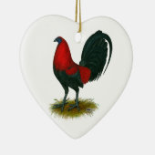 Amerikaanse Gamecock: Brown Red Keramisch Ornament (Rechts)