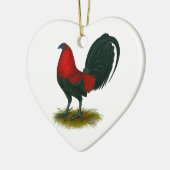 Amerikaanse Gamecock: Brown Red Keramisch Ornament (Links)