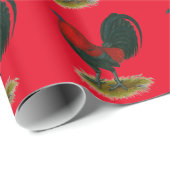 Amerikaanse Gamecock: Bruin Rood Cadeaupapier (Rol Hoek)